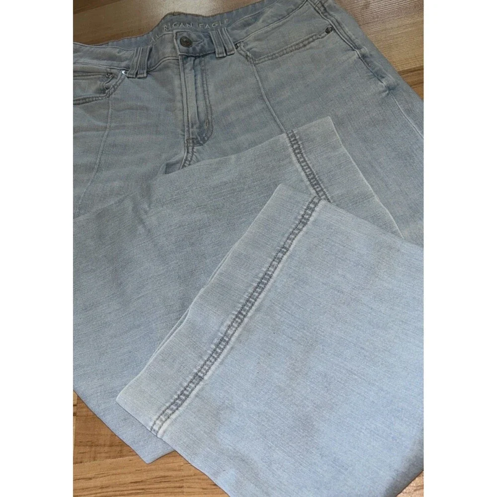 American Eagle Boho Wide Leg Crop Jeans Festival Relaxed Fit Sz 6 X-short 32x25